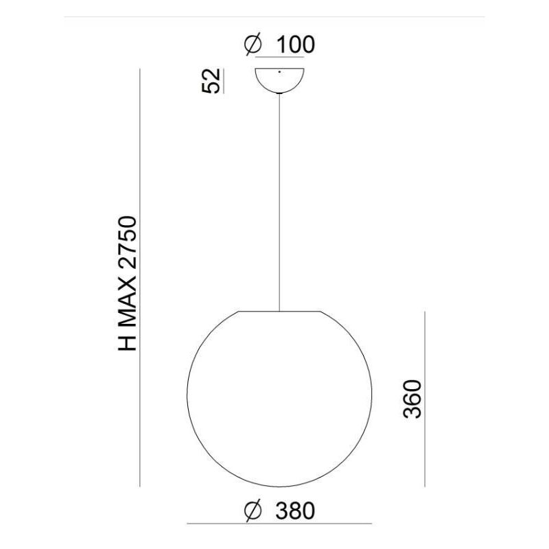 OH!IN SOSPENSIONE SINGOLA A SFERA D38 DESIGN MODERNO COLORE BIANCO DELLA LINEA LIGHT Linea Light - Cristalensi Shop Online