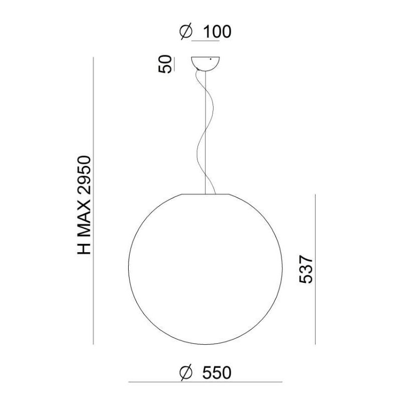 OH!IN SOSPENSIONE A SFERA D55 DESIGN MODERNO COLORE BIANCO DELLA LINEA LIGHT Linea Light - Cristalensi Shop Online