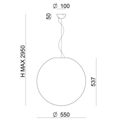 OH!IN SOSPENSIONE A SFERA D55 DESIGN MODERNO COLORE BIANCO DELLA LINEA LIGHT Linea Light - Cristalensi Shop Online