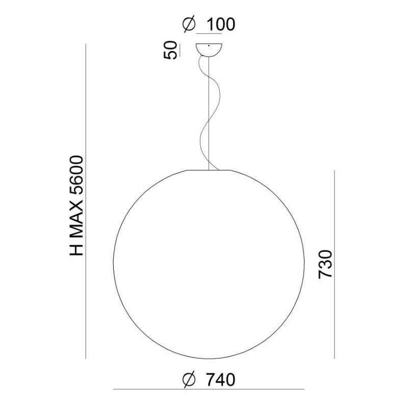 OH!IN SOSPENSIONE GRANDE CON SFERA D74 DESIGN MODERNO COLORE BIANCO DELLA LINEA LIGHT Linea Light - Cristalensi Shop Online