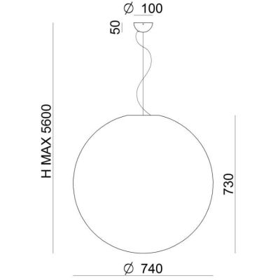 OH!IN SOSPENSIONE GRANDE CON SFERA D74 DESIGN MODERNO COLORE BIANCO DELLA LINEA LIGHT Linea Light - Cristalensi Shop Online