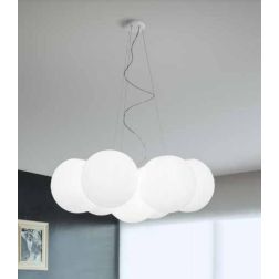 OH!IN GRANDE LAMPADARIO A 7 SFERE D84 DAL DESIGN MODERNO COLORE BIANCO DELLA LINEA LIGHT Linea Light - Cristalensi Shop Online 2