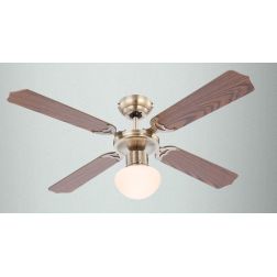 CHAMPION VENTILATORE DIAMETRO 107 CON LUCE COMANDI CON CATENELLE E PALE REVERSIBILI Globo Lighting - Cristalensi Shop Online 2