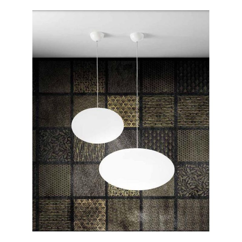 OH!SMASH SOSPENSIONE SINGOLA OVALE BIANCA D55 DESIGN MODERNO DELLA LINEA LIGHT Linea Light - Cristalensi Shop Online