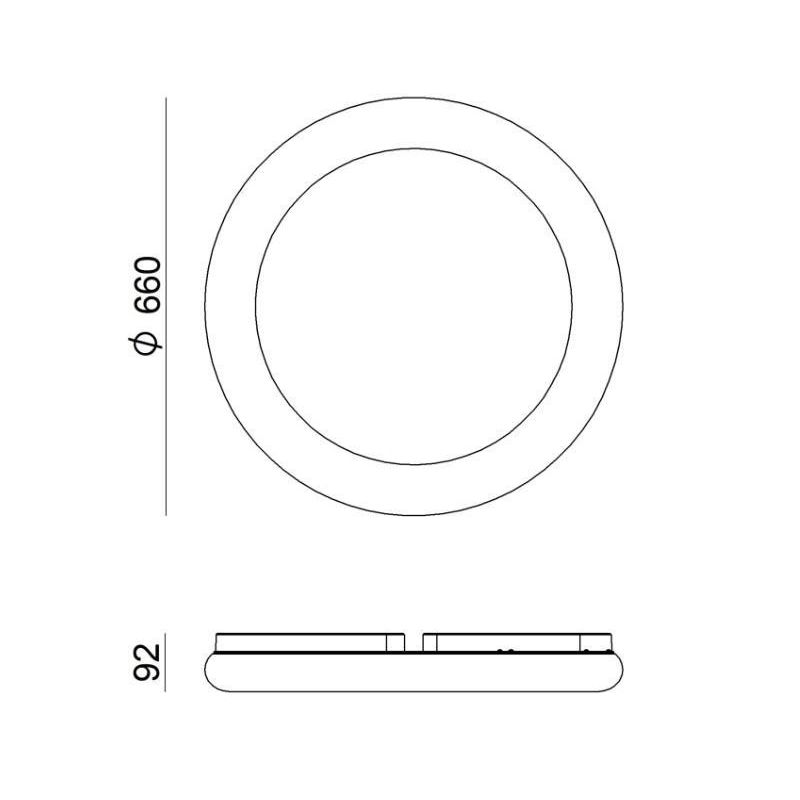 POLO PLAFONIERA AD ANELLO D66 LED 31W LUCE 3000K BIANCA MODERNA DELLA LINEA LIGHT Linea Light - Cristalensi Shop Online