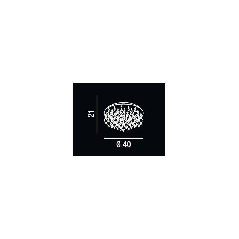 PLAFONIERA PICCOLA IN CROMO LUCIDO CON CRISTALLI Perenz - Cristalensi Shop Online