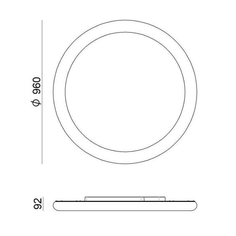 POLO PLAFONIERA AD ANELLO D96 LED 51W LUCE 3000K BIANCA MODERNA DELLA LINEA LIGHT Linea Light - Cristalensi Shop Online