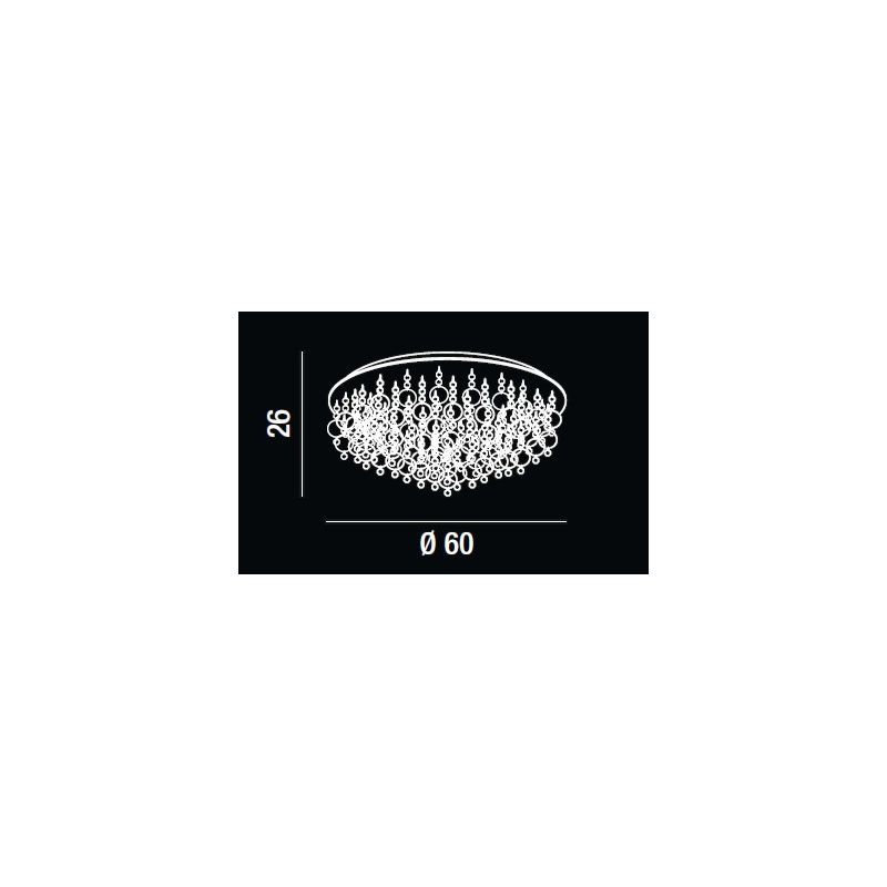 PLAFONIERA GRANDE IN CROMO LUCIDO CON CRISTALLI Perenz - Cristalensi Shop Online