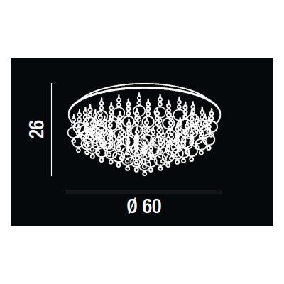 PLAFONIERA GRANDE IN CROMO LUCIDO CON CRISTALLI Perenz - Cristalensi Shop Online