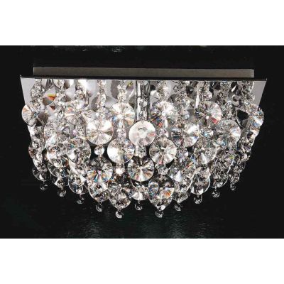 PLAFONIERA GRANDE 50X50 CM IN CROMO LUCIDO CON CRISTALLI DI PERENZ Perenz - Cristalensi Shop Online