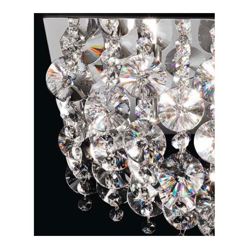 PLAFONIERA GRANDE 50X50 CM IN CROMO LUCIDO CON CRISTALLI DI PERENZ Perenz - Cristalensi Shop Online