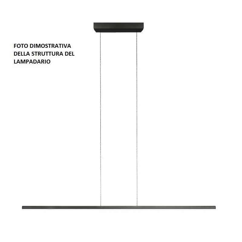 STRAIGHT P1 SOSPENSIONE LINEARE CROMATA LED 18W MODERNA LUCE 2700K DELLA LINEA LIGHT Linea Light - Cristalensi Shop Online