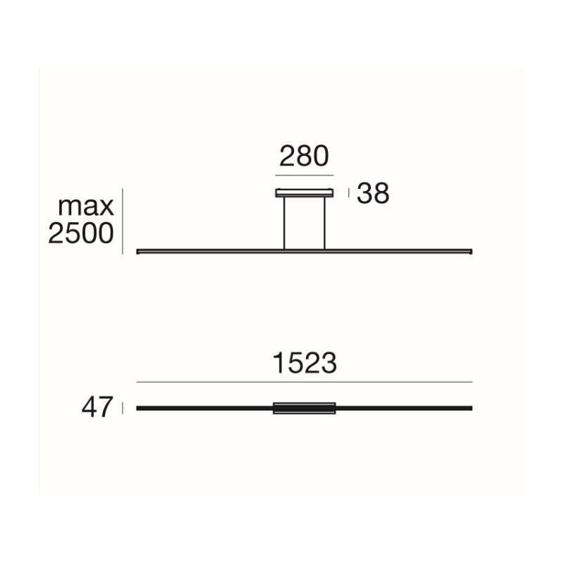 STRAIGHT P1 SOSPENSIONE LINEARE CROMATA LED 18W MODERNA LUCE 2700K DELLA LINEA LIGHT Linea Light - Cristalensi Shop Online