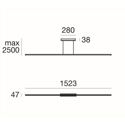 STRAIGHT P1 SOSPENSIONE LINEARE CROMATA LED 18W MODERNA LUCE 2700K DELLA LINEA LIGHT Linea Light - Cristalensi Shop Online