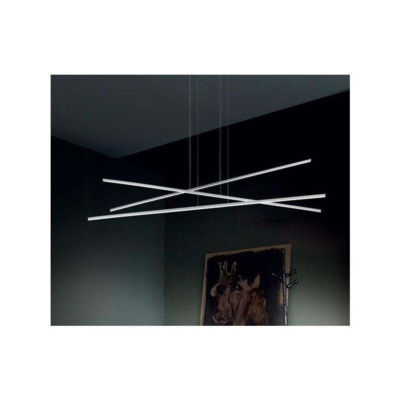 STRAIGHT P3 SOSPENSIONE MODERNA CROMATA LED 34W LUCE 2700K DELLA LINEA LIGHT Linea Light - Cristalensi Shop Online