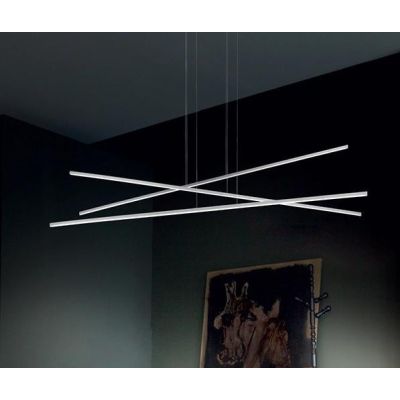 STRAIGHT P3 SOSPENSIONE MODERNA CROMATA LED 34W LUCE 2700K DELLA LINEA LIGHT Linea Light - Cristalensi Shop Online