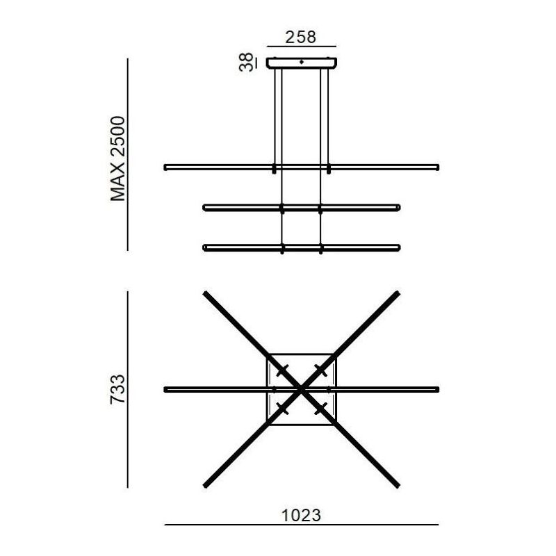 STRAIGHT P3 SOSPENSIONE MODERNA CROMATA LED 34W LUCE 2700K DELLA LINEA LIGHT Linea Light - Cristalensi Shop Online