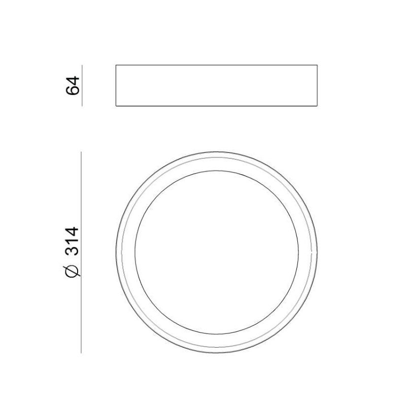 TARA PLAFONIERA ROTONDA PICCOLA D31 BIANCA LED 23W LUCE 3000K DELLA LINEA LIGHT Linea Light - Cristalensi Shop Online