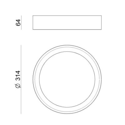 TARA PLAFONIERA ROTONDA PICCOLA D31 BIANCA LED 23W LUCE 3000K DELLA LINEA LIGHT Linea Light - Cristalensi Shop Online