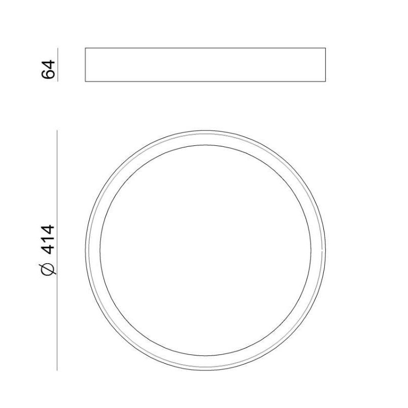 TARA PLAFONIERA ROTONDA MEDIA D41 BIANCA LED 33W LUCE 3000K DELLA LINEA LIGHT Linea Light - Cristalensi Shop Online