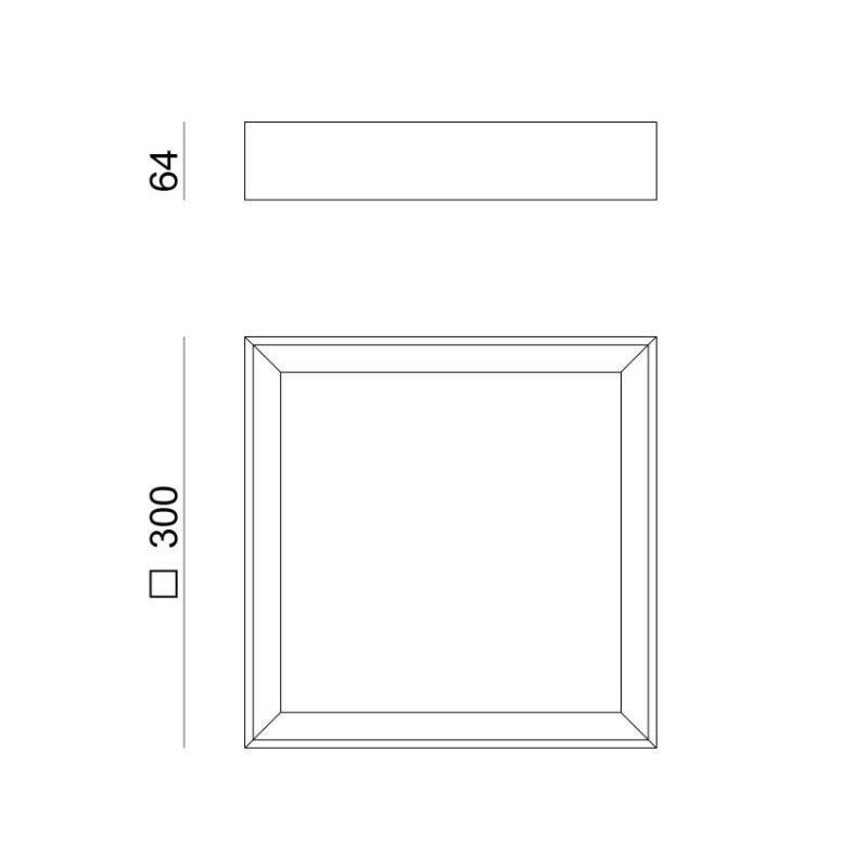 TARA PLAFONIERA PICCOLA QUADRATA BIANCA LED 23W LUCE 3000K DELLA LINEA LIGHT Linea Light - Cristalensi Shop Online
