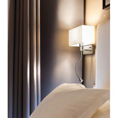 APPLIQUE IN CROMO SATINATO CON PARALUME BIANCO E LED FLESSIBILE CON INTERRUTTORI SX/DX Perenz - Cristalensi Shop Online