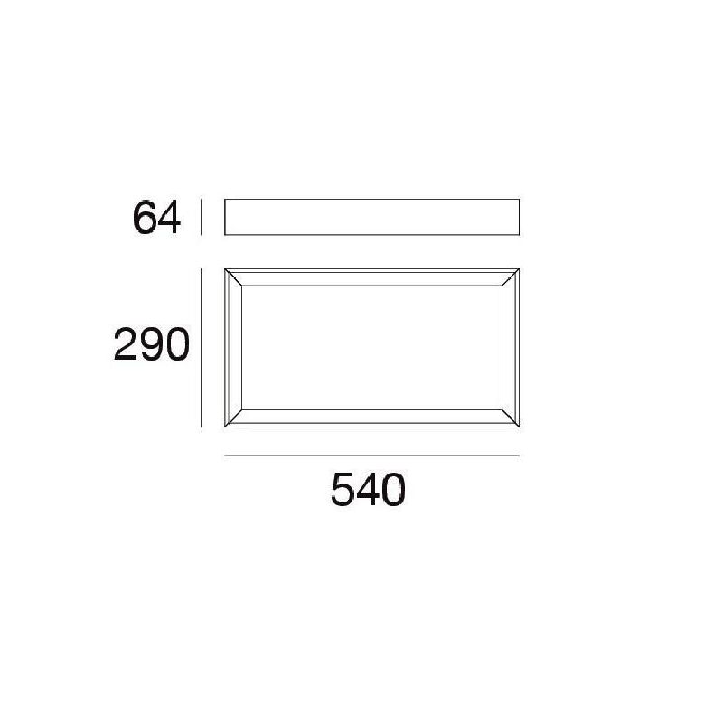 TARA DIMM PLAFONIERA RETTANGOLARE 54X29 DIMMERABILE LED 42W LUCE 3000K BIANCA DELLA LINEA LIGHT Linea Light - Cristalensi Shop O