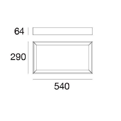 TARA DIMM PLAFONIERA RETTANGOLARE 54X29 DIMMERABILE LED 42W LUCE 3000K BIANCA DELLA LINEA LIGHT Linea Light - Cristalensi Shop O