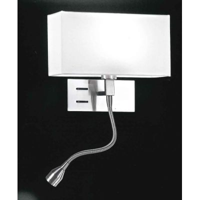 APPLIQUE IN CROMO SATINATO CON PARALUME BIANCO E LED FLESSIBILE CON INTERRUTTORI SX/DX Perenz - Cristalensi Shop Online