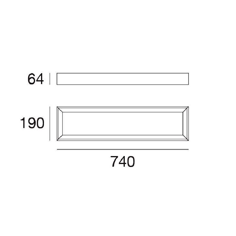 TARA DIMM PLAFONIERA RETTANGOLARE 74X19 DIMMERABILE LED 28W LUCE 3000K BIANCA DELLA LINEA LIGHT Linea Light - Cristalensi Shop O