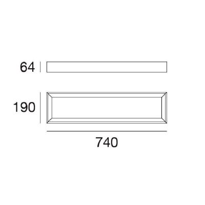 TARA DIMM PLAFONIERA RETTANGOLARE 74X19 DIMMERABILE LED 28W LUCE 3000K BIANCA DELLA LINEA LIGHT Linea Light - Cristalensi Shop O