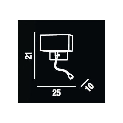 APPLIQUE IN CROMO SATINATO CON PARALUME BIANCO E LED FLESSIBILE CON INTERRUTTORI SX/DX Perenz - Cristalensi Shop Online