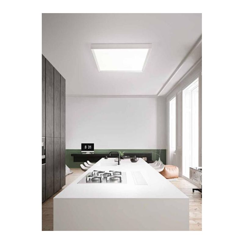 TARA MAXI PLAFONIERA QUADRATA 74X74 DIMMERABILE LED 56W LUCE 3000K BIANCA DELLA LINEA LIGHT Linea Light - Cristalensi Shop Onlin