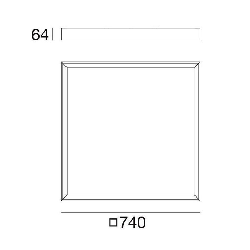 TARA MAXI PLAFONIERA QUADRATA 74X74 DIMMERABILE LED 56W LUCE 3000K BIANCA DELLA LINEA LIGHT Linea Light - Cristalensi Shop Onlin