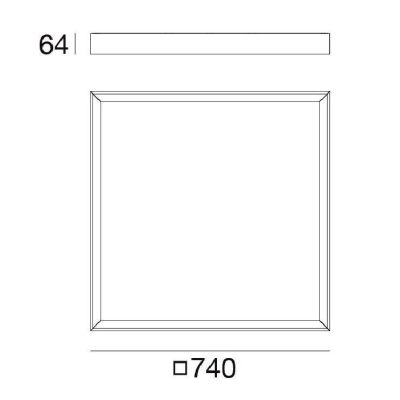TARA MAXI PLAFONIERA QUADRATA 74X74 DIMMERABILE LED 56W LUCE 3000K BIANCA DELLA LINEA LIGHT Linea Light - Cristalensi Shop Onlin