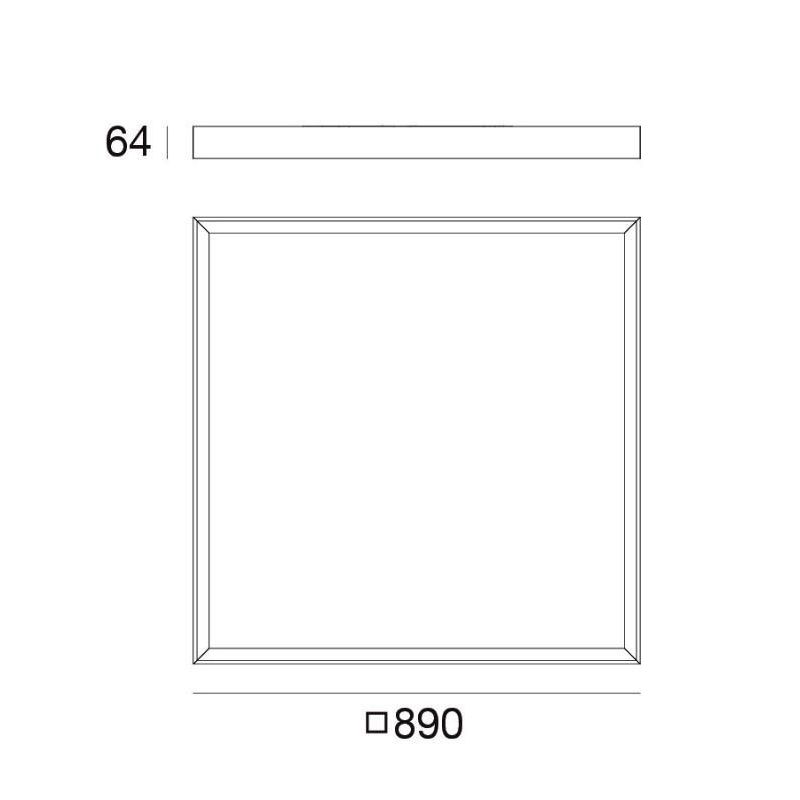 TARA MEGA GRANDE PLAFONIERA QUADRATA 89X89 DIMMERABILE LED 72W LUCE 3000K BIANCA DELLA LINEA LIGHT Linea Light - Cristalensi Sho