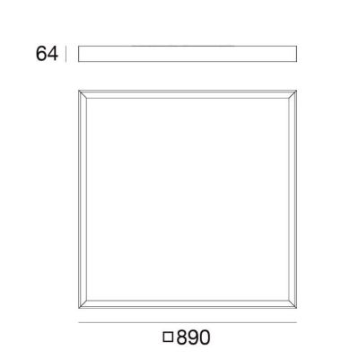 TARA MEGA GRANDE PLAFONIERA QUADRATA 89X89 DIMMERABILE LED 72W LUCE 3000K BIANCA DELLA LINEA LIGHT Linea Light - Cristalensi Sho