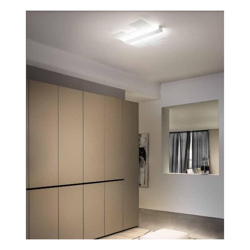 TRIAD PLAFONIERA/APPLIQUE IN VETRO SABBIATO LED 21W LUCE 3000K MODERNA DELLA LINEA LIGHT Linea Light - Cristalensi Shop Online