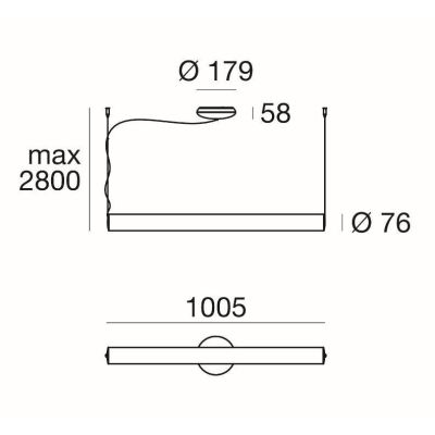 TU-O LAMPADARIO A SOSPENSIONE TUBOLARE DIMMERABILE LED 36W LUCE 3000K DESIGN MODERNO Linea Light - Cristalensi Shop Online