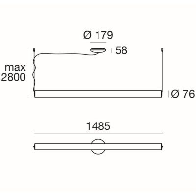 TU-O GRANDE SOSPENSIONE TUBOLARE DIMMERABILE LED56W LUCE 3000K DESIGN MODERNO Linea Light - Cristalensi Shop Online