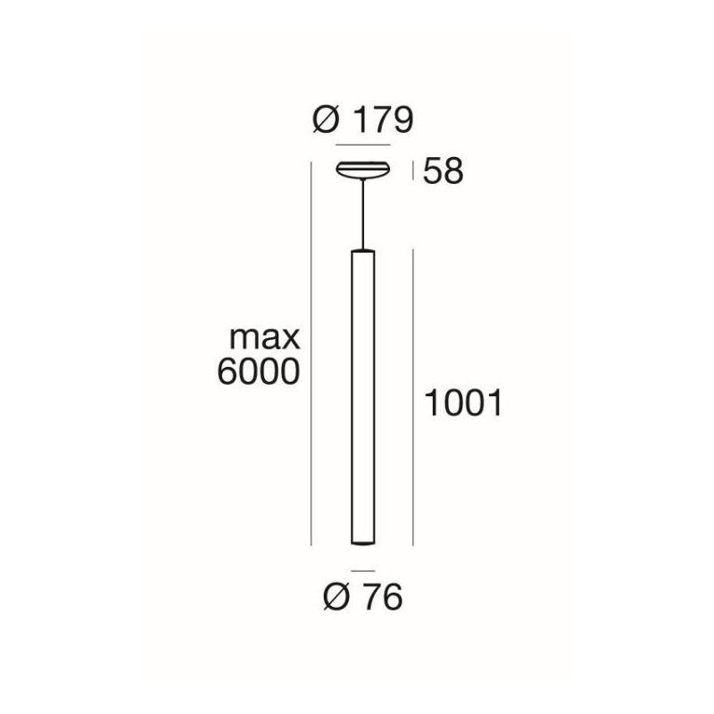 TU-V SOSPENSIONE MEDIA A CILINDRO DIMMERABILE LED 36W LUCE 3000K MODERNA DELLA LINEA LIGHT Linea Light - Cristalensi Shop Online