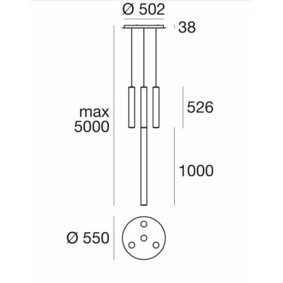 TU-V SOSPENSIONE MODERNA A QUATTRO LUCI DIMMERABILE LED 93W LUCE 3000K DELLA LINEA LIGHT Linea Light - Cristalensi Shop Online