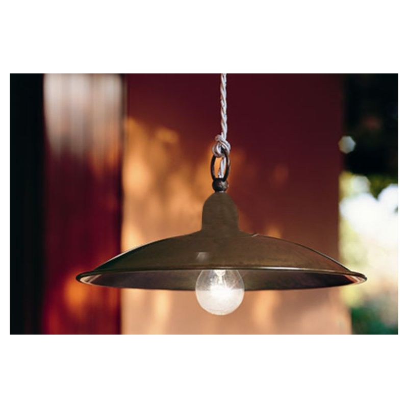 SOSPENSIONE CON PIATTO DI METALLO D30 RUGGINE O AVORIO CRISTALENSI TUSCANY - Cristalensi Shop Online
