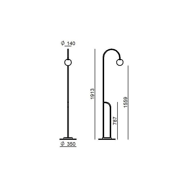 BUTLER PIANTANA DA ESTERNO IP65 LED 8W IN METALLO NERO H190 DELLA LINEA LIGHT Linea Light - Cristalensi Shop Online