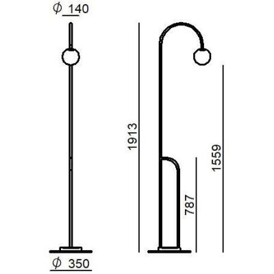 BUTLER PIANTANA DA ESTERNO IP65 LED 8W IN METALLO NERO H190 DELLA LINEA LIGHT Linea Light - Cristalensi Shop Online