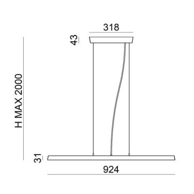LIRA AISI SOSPENSIONE DA ESTERNI IP65 LINEARE IN METALLO NERO O MARRONE LED 31W LUCE 3000K Linea Light - Cristalensi Shop Online