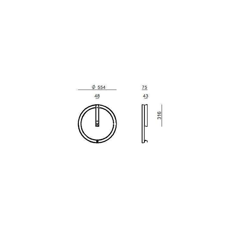 LIRA PLAFONIERA MODERNA PER ESTERNI IP65 IN ALLUMINIO NERO O MARRONE LED 30W LUCE 3000K Linea Light - Cristalensi Shop Online