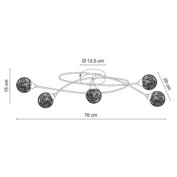 ORINA PLAFONIERA IN METALLO CROMATO E SFERE IN VETRO Globo Lighting - Cristalensi Shop Online 2