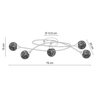 ORINA PLAFONIERA IN METALLO CROMATO E SFERE IN VETRO Globo Lighting - Cristalensi Shop Online