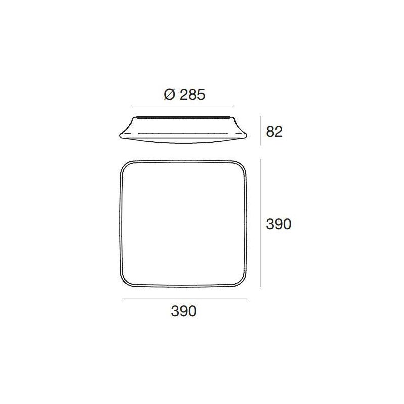MY WHITE Q PLAFONIERA 39x39 PER ESTERNI IP65 LED 16W LUCE 3000K O 4000K COLORE BIANCO Linea Light - Cristalensi Shop Online